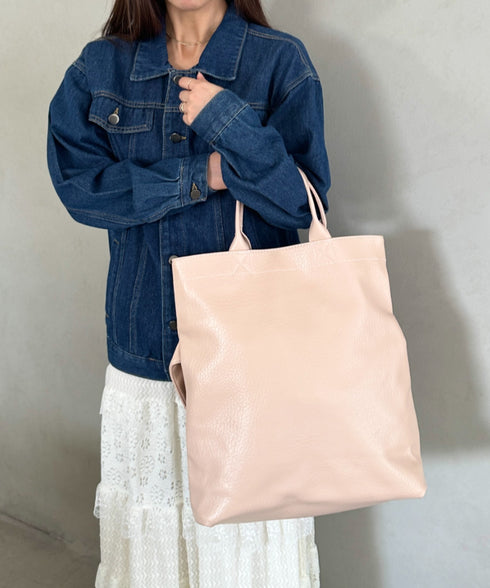 【A4収納可】通勤・通学 2WAY仕様PUトート ショルダーバッグ | MD1256017 | ピンク
