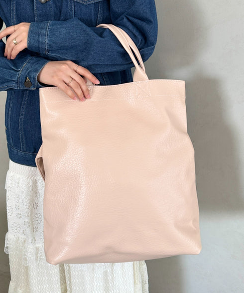 【A4収納可】通勤・通学 2WAY仕様PUトート ショルダーバッグ | MD1256017 | ピンク