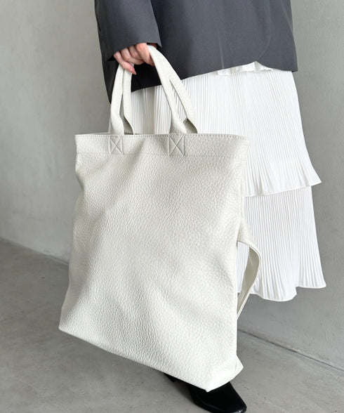 【A4収納可】通勤・通学 2WAY仕様PUトート ショルダーバッグ | MD1256017 | アイボリー