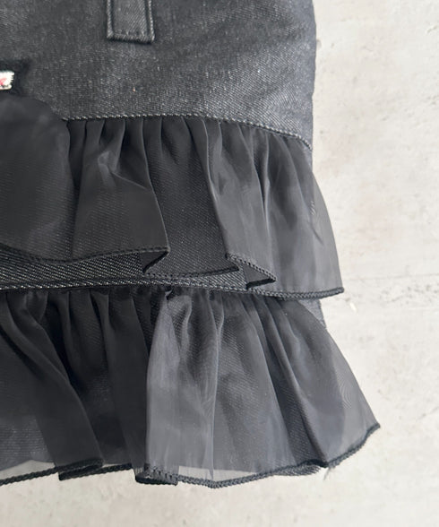 【A4収納可】フリル横型トートバッグ | WR1256013 | ブラック