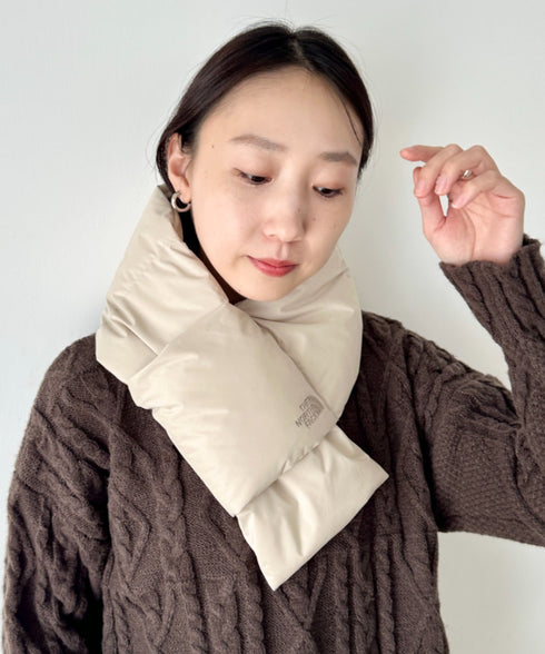 THE NORTH FACE(ザ・ノースフェイス)/T-BALL MUFFLER/ブランドロゴ ワンポイント ダウンマフラー パディングマフラー | IM6253074 | クリーム
