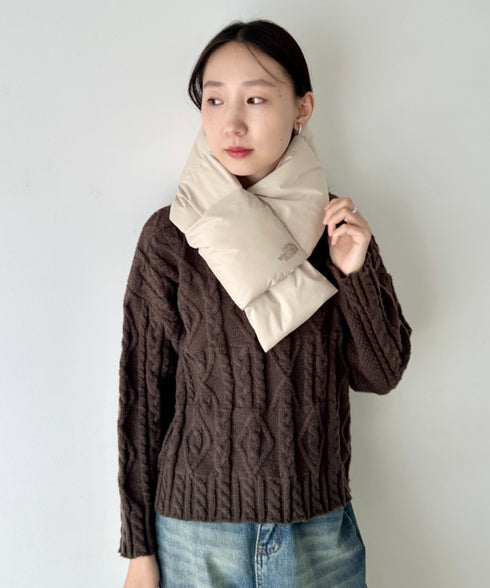 THE NORTH FACE(ザ・ノースフェイス)/T-BALL MUFFLER/ブランドロゴ ワンポイント ダウンマフラー パディングマフラー | IM6253074 | クリーム