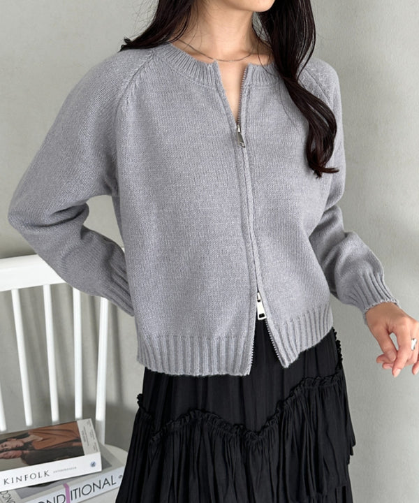 ダブルジップニットトップス | CL2256047 | グレー