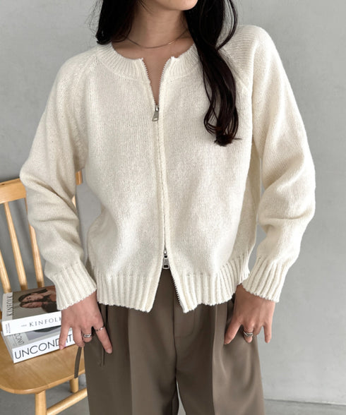 ダブルジップニットトップス | CL2256047 | アイボリー