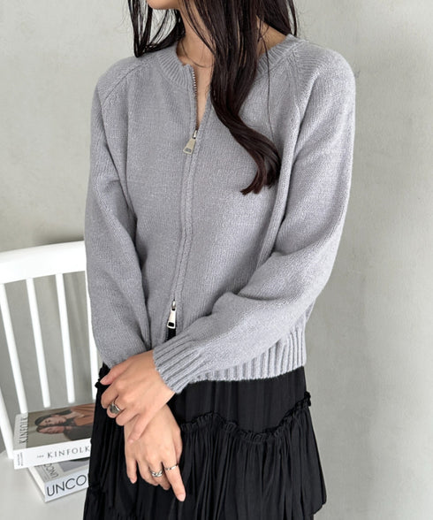 ダブルジップニットトップス | CL2256047 | グレー