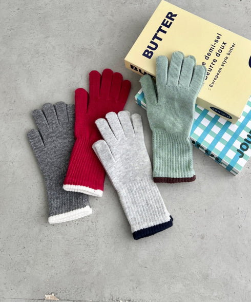 【スマホ対応】バイカラーロンググローブ | SL6254008 | チャコールグレー