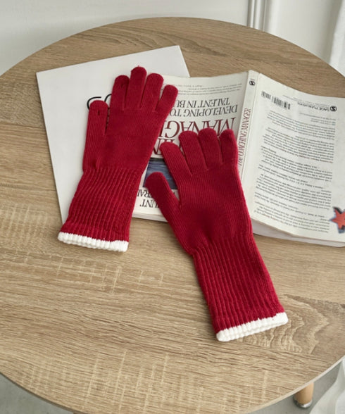 【スマホ対応】バイカラーロンググローブ | SL6254008 | レッド