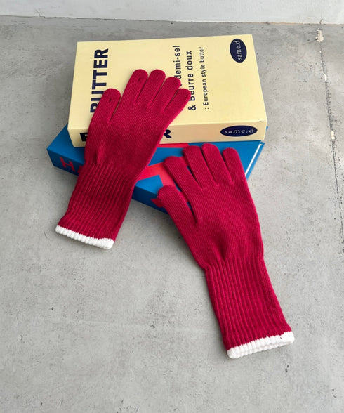 【スマホ対応】バイカラーロンググローブ | SL6254008 | レッド