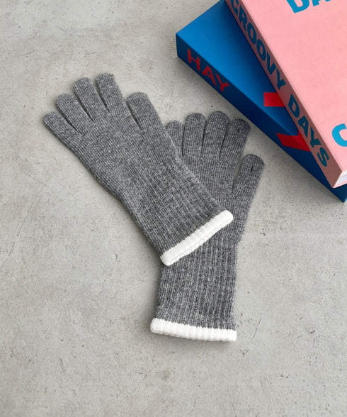 【スマホ対応】バイカラーロンググローブ | SL6254008 | チャコールグレー