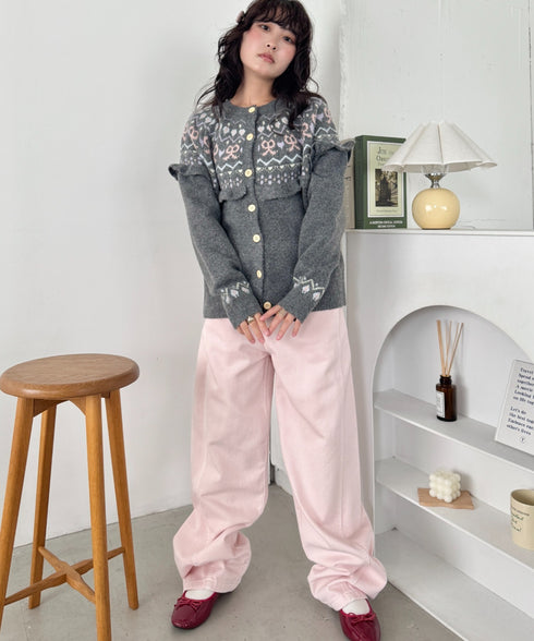 ラブリーリボンフリルカーディガン | SL2256105 | チャコールグレー