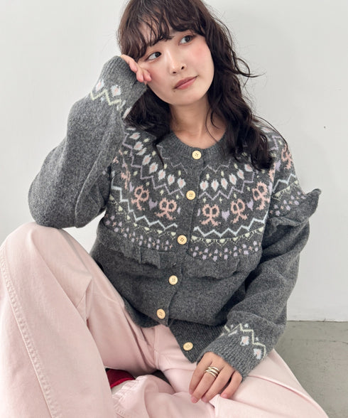 ラブリーリボンフリルカーディガン | SL2256105 | チャコールグレー