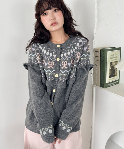ラブリーリボンフリルカーディガン | SL2256105 | チャコールグレー