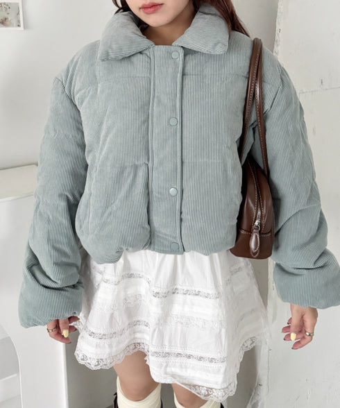 中綿コーデュロイショートダウンジャケット | SL2254006 | ライトブルー