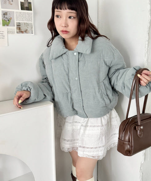 中綿コーデュロイショートダウンジャケット | SL2254006 | ライトブルー