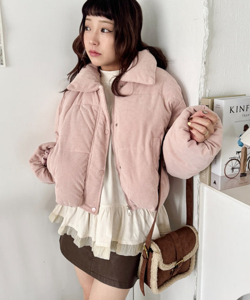 中綿コーデュロイショートダウンジャケット | SL2254006 | ピンク