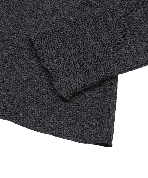 MUCENT(ムセント)/シアートップス シアーニット シースルーニット ロングスリーブ/LUEUR SEE THROUGH V NECK KNIT | AT2253080 | チャコールグレー