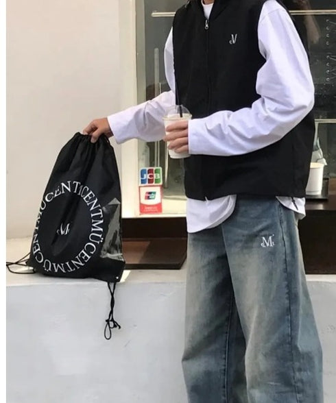 MUCENT(ムセント)/大容量 防水 ナップサック ジムサック/ARC LOGO GYM SACK | AT1253081 | ブラック