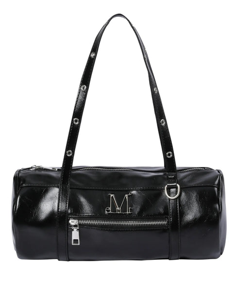 MUCENT(ムセント)/軽量 ミニ メタルロゴ ショルダーバッグ/NOX METAL LOGO EYELET STRAP SHOULDER BAG | AT1253084 | ブラック