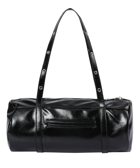 MUCENT(ムセント)/軽量 ミニ メタルロゴ ショルダーバッグ/NOX METAL LOGO EYELET STRAP SHOULDER BAG | AT1253084 | ブラック