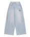MUCENT(ムセント)/ユニセックス ピンタック ワイド デニム パンツ/PENTA SIDE PINTUCK DENIM PANTS | AT2253085 | ライトブルー