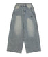 MUCENT(ムセント)/ユニセックス ピンタック ワイド デニム パンツ/PENTA SIDE PINTUCK DENIM PANTS | AT2253085 | ダークブルー