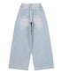 MUCENT(ムセント)/ユニセックス ピンタック ワイド デニム パンツ/PENTA SIDE PINTUCK DENIM PANTS | AT2253085 | ライトブルー