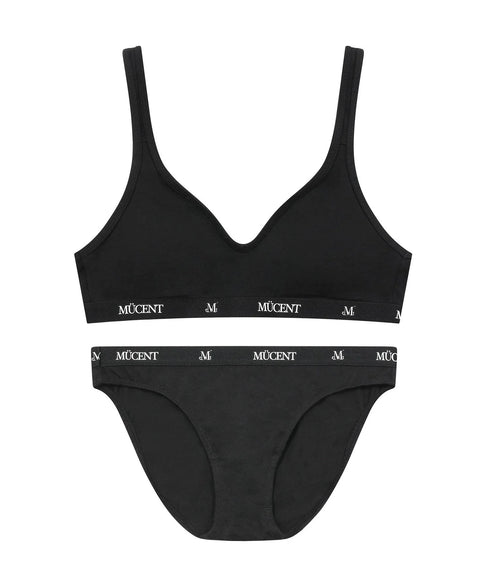 MUCENT(ムセント)/ノンワイヤー ブラ＆ショーツ 上下 セット/AUREN NO-WIRE OUT BAND BRALETTE PANTY SET | AT2253088 | ブラック