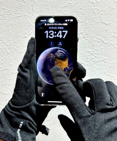 THE NORTH FACE(ザ・ノースフェイス)/MERINO INNER GLOVE/スマホ対応 スマートタッチ グローブ 五本指 手袋 | IM6253089 | ブラック