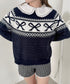 ラインリボンジャガードニットプルオーバー | SL2254010 | ネイビー
