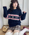 ノルディックリボンジャガードニットプルオーバー | SL2254014 | ネイビー