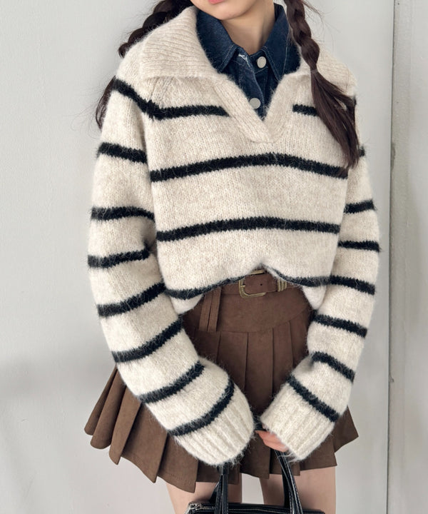 ボーダースキッパーニットプルオーバー | SL2254016 | アイボリー