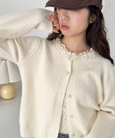 フリルネックニットカーディガン | SL2256110 | アイボリー