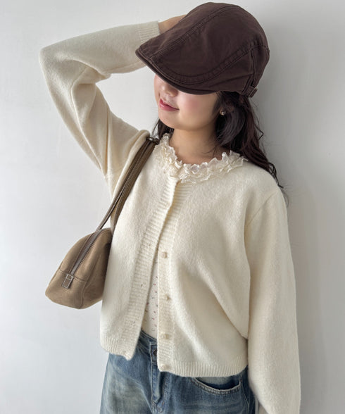 フリルネックニットカーディガン | SL2256110 | アイボリー