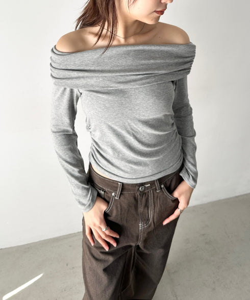 ドレープオフショルトップス | BA2253022 | グレー