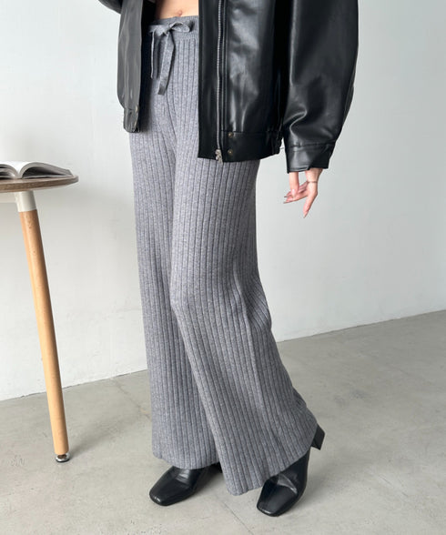 リブニットストレートパンツ | CL2254004 | グレー