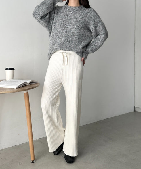 リブニットストレートパンツ | CL2254004 | アイボリー