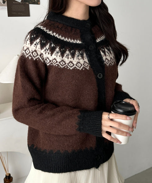 ノルディックニットカーディガン | CL2254005 | ブラウン