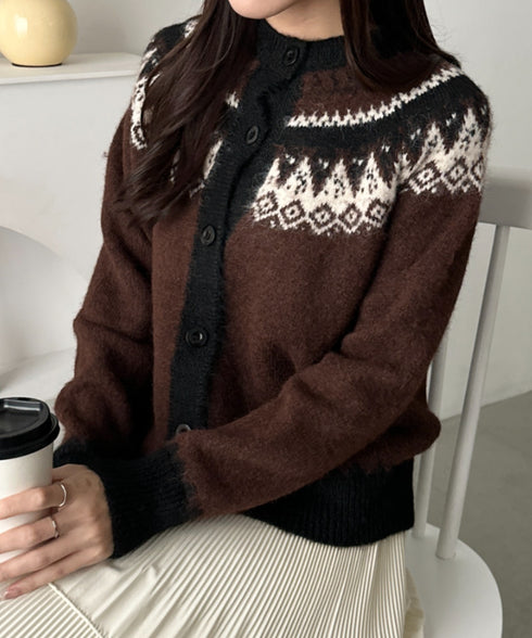 ノルディックニットカーディガン | CL2254005 | ブラウン