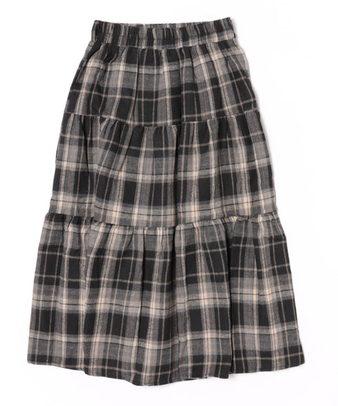 レトロチェック柄ティアードスカート | CL2256053 | ブラック