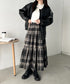レトロチェック柄ティアードスカート | CL2256053 | ブラック