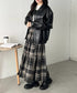 レトロチェック柄ティアードスカート | CL2256053 | ブラック