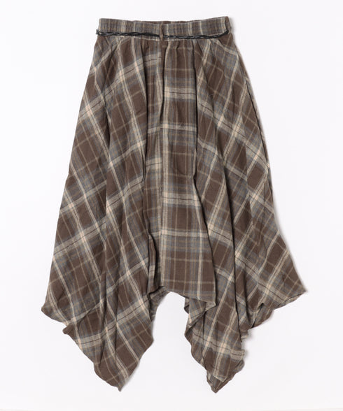 アシンメトリーチェックスカート | BA2253024 | ブラウン