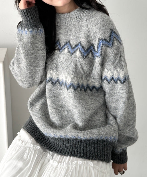 ノルディックニットトップス | CL2254006 | グレー