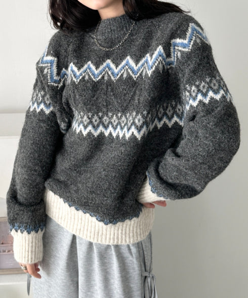 ノルディックニットトップス | CL2254006 | ブラック