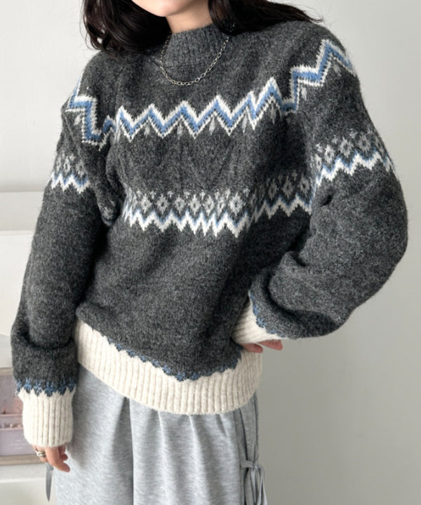 ノルディックニットトップス | CL2254006 | ブラック