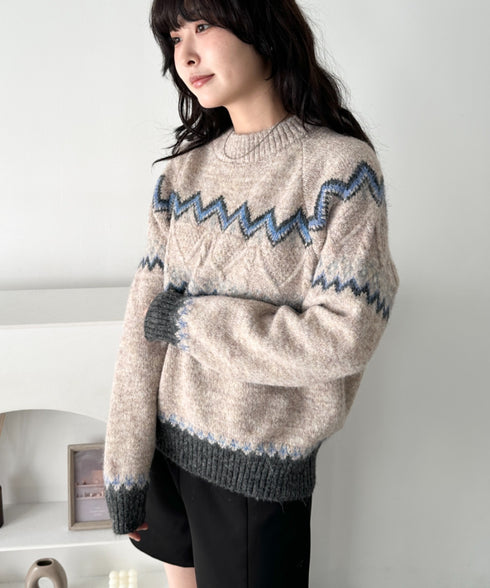 ノルディックニットトップス | CL2254006 | ベージュ