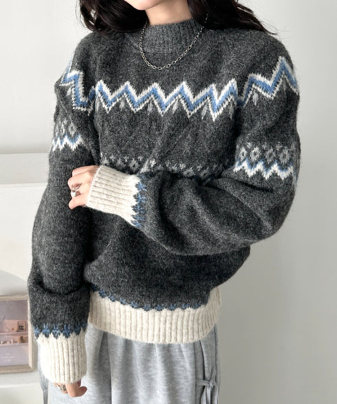 ノルディックニットトップス | CL2254006 | ブラック