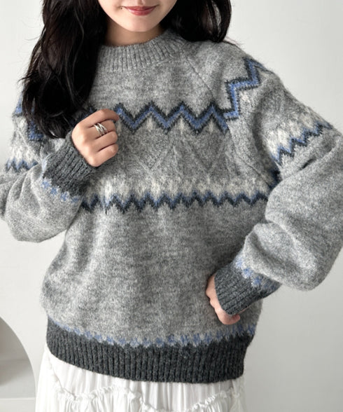 ノルディックニットトップス | CL2254006 | グレー