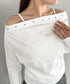 スタッズオフショルサイドギャザートップス | BA2253026 | ホワイト