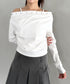 スタッズオフショルサイドギャザートップス | BA2253026 | ホワイト